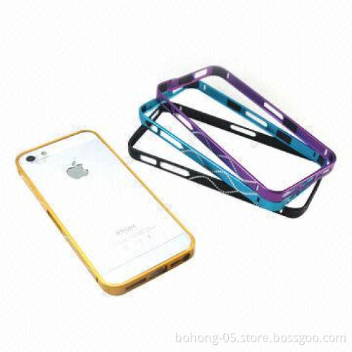 Aluminum Alloy Bumper Cases for iPhone 5S, Line Diamond Decoration, Various Colors Available